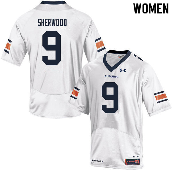 Women #9 Jamien Sherwood Auburn Tigers College Football Jerseys Sale-White